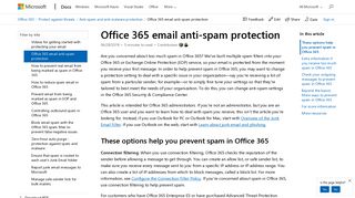 Office 365 email anti-spam protection | Microsoft Docs