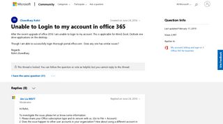 Unable to Login to my account in office 365 - Microsoft Community