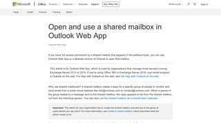Open and use a shared mailbox in Outlook Web App - Office Support