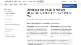 Download and install or reinstall Office 365 or Office 2019 on a PC or ...