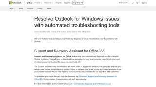 Resolve Outlook for Windows issues with automated ... - Office Support