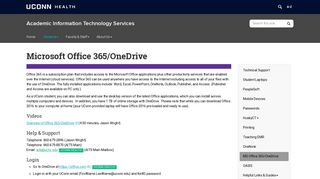 Microsoft Office 365/OneDrive | Academic Information ... - UConn Health