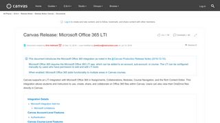 Canvas Release: Microsoft Office 365 LTI | Canvas LMS Community