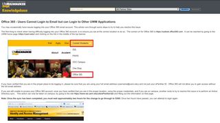 Office 365 - Users Cannot Login to Email but can Login to Other UWM ...