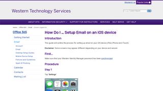 Email in Apple iOS - Western Technology Services - Western University