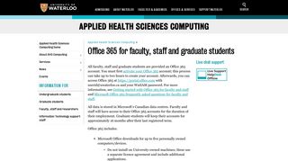 Office 365 for faculty, staff and graduate students - University of Waterloo