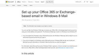 Set up your Office 365 or Exchange-based email in Windows 8 Mail ...