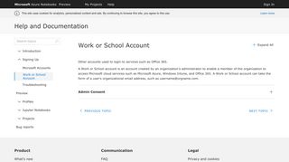 Work or School Account - Microsoft Azure Notebooks