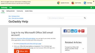 Log in to my Microsoft Office 365 email account | GoDaddy Help US