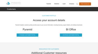 Customer Portal Login - Pyramid 2018 and BI Office - Pyramid Analytics