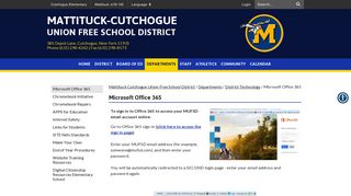 Microsoft Office 365 - Mattituck Cutchogue Union Free School District