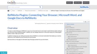 RefWorks Plugins: Connecting Your Browser, Microsoft Word, and ...