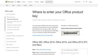 Where to enter your Office product key - Office Support