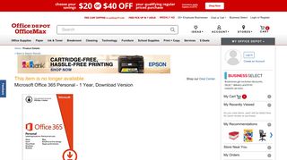 Microsoft Office 365 Personal 1 Year Download Version ... - Office Depot