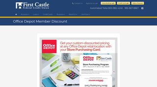 Office Depot Member Discount - First Castle Federal Credit Union