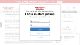 Office Depot Terms of Use of Site