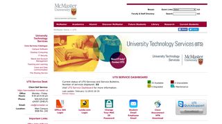 McMaster University > University Technology Services > Main Page