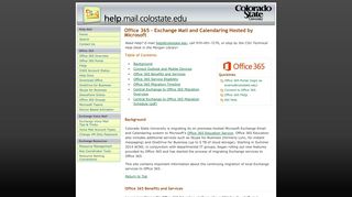 Office 365 Overview - Central Exchange at Colorado State University