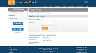 My Picks - Office Football Pool Hosting :: Pro and College Football ...