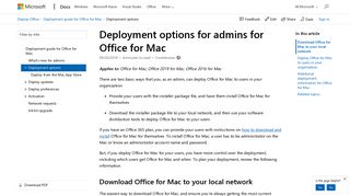 Deployment options for admins for Office for Mac | Microsoft Docs