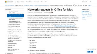 Network requests in Office for Mac | Microsoft Docs