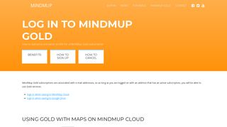 Log in to MindMup Gold