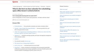 What is the best on-line calendar for scheduling open office hours ...