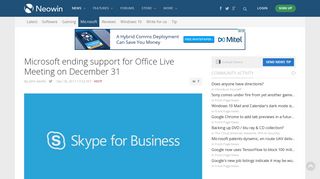 Microsoft ending support for Office Live Meeting on December 31 ...
