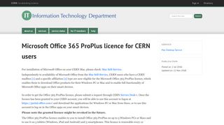 Microsoft Office 365 ProPlus licence for CERN users | IT Department