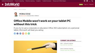 Office Mobile won't work on your tablet PC without this trick | InfoWorld