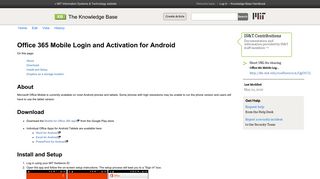 Office 365 Mobile Login and Activation for Android - IS&T ...