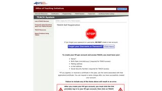 TEACH System System :OTI:NYSED - Office of Higher Education