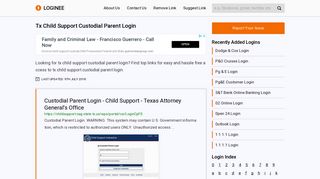 Tx Child Support Custodial Parent Login