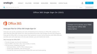 Office 365 Single Sign-On (SSO) - Active Directory ... - OneLogin