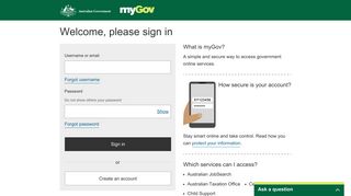 myGov: Sign-in