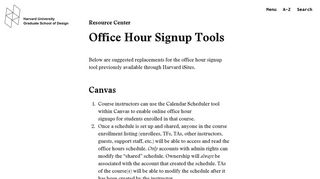 Office Hour Signup Tools - Harvard Graduate School of Design