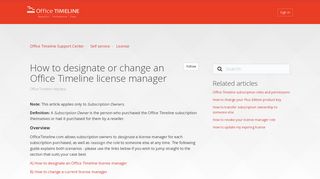 How to designate or change an Office Timeline license manager ...