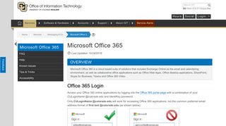 Microsoft Office 365 - Office of Information Technology - University of ...