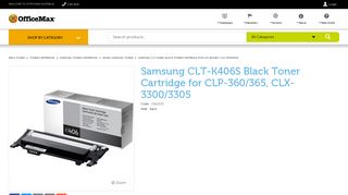 Samsung CLT-K406S Black Toner Cartridge for CLP-360 ... - OfficeMax