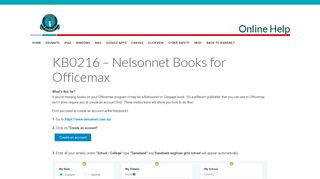 KB0216 – Nelsonnet Books for Officemax – Online Help