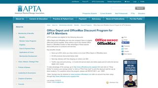 Office Depot and OfficeMax Discount Program for APTA Members