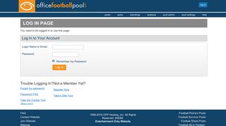 Log In - Office Football Pool Hosting :: Pro and College Football ...