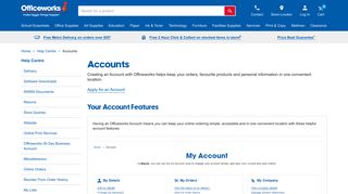 Help Centre - Accounts - Officeworks