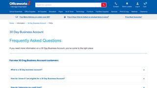 What is a 30 day business account? - Officeworks