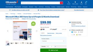 Microsoft Office 365 Home Up to 6 People 12 Months ... - Officeworks