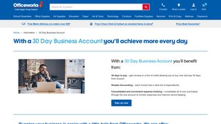 30 Day Business Account - Officeworks