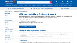 Officeworks 30 Day Business Account