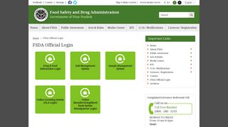 FSDA Official Login | Food Safety and Drug Administration ...