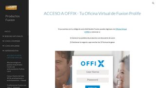Productos Fuxion - ACCESO A OFFIX OFICINA VIRTUAL