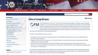 US Department of State, Office of Foreign Missions